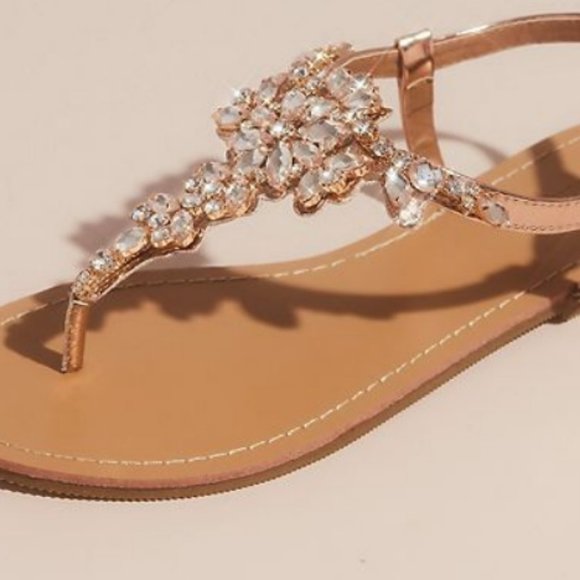 David's Bridal Shoes - David's Bridal T Strap Jeweled Sandal